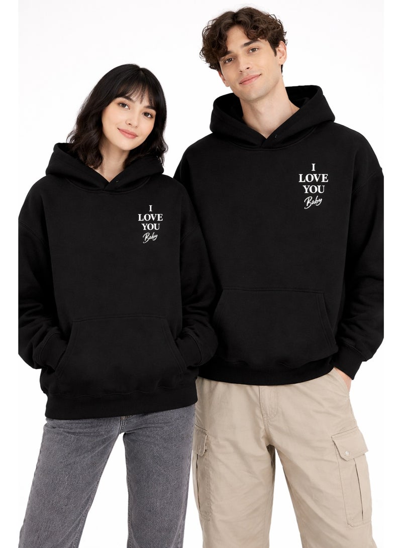 Premium Apparel I love you baby Hoodie Black - Image 2